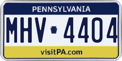 PA license plate MHV4404