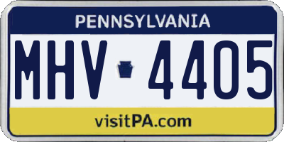 PA license plate MHV4405