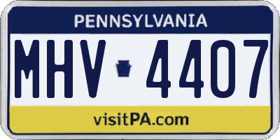 PA license plate MHV4407
