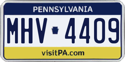 PA license plate MHV4409