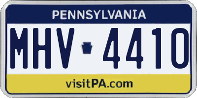 PA license plate MHV4410