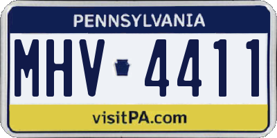 PA license plate MHV4411