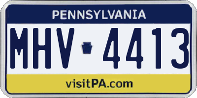 PA license plate MHV4413