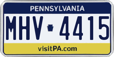 PA license plate MHV4415