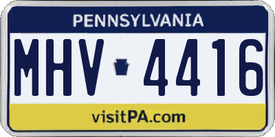 PA license plate MHV4416