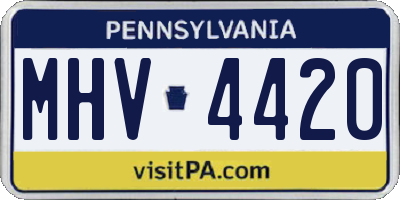 PA license plate MHV4420
