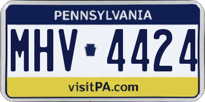 PA license plate MHV4424