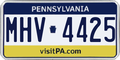 PA license plate MHV4425