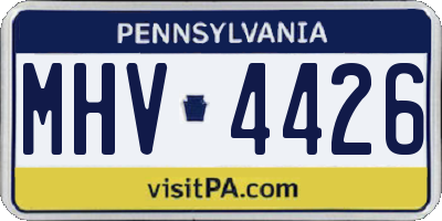 PA license plate MHV4426