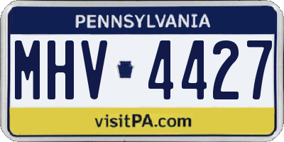 PA license plate MHV4427