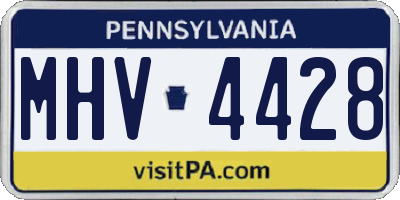 PA license plate MHV4428
