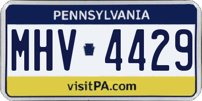 PA license plate MHV4429