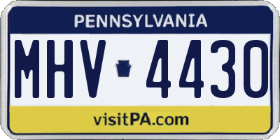PA license plate MHV4430
