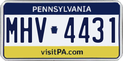 PA license plate MHV4431