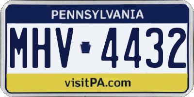 PA license plate MHV4432