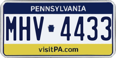 PA license plate MHV4433