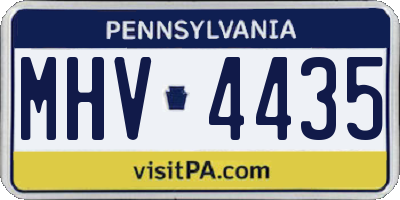 PA license plate MHV4435