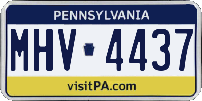 PA license plate MHV4437