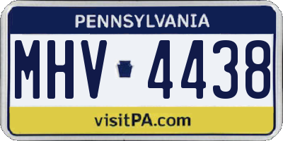 PA license plate MHV4438