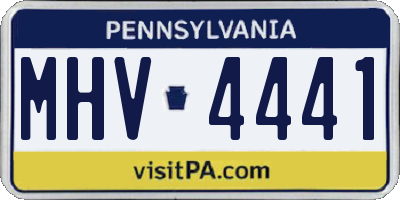 PA license plate MHV4441