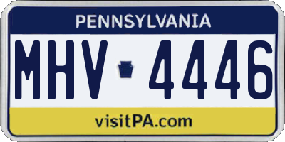 PA license plate MHV4446