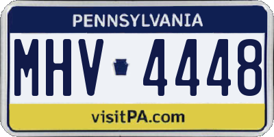 PA license plate MHV4448