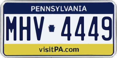 PA license plate MHV4449
