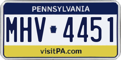 PA license plate MHV4451