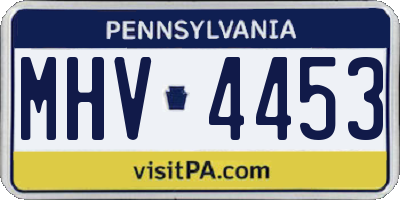 PA license plate MHV4453