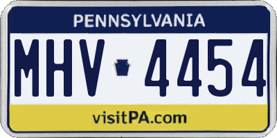 PA license plate MHV4454