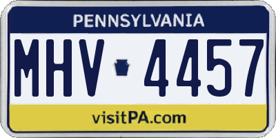 PA license plate MHV4457