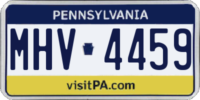 PA license plate MHV4459