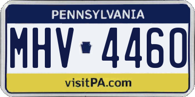 PA license plate MHV4460
