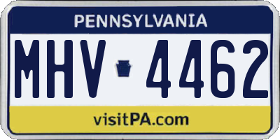 PA license plate MHV4462