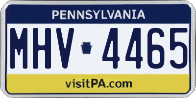 PA license plate MHV4465
