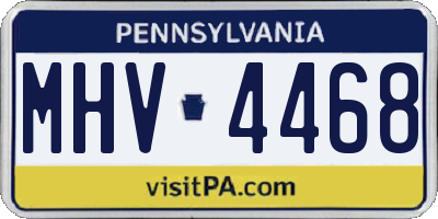 PA license plate MHV4468