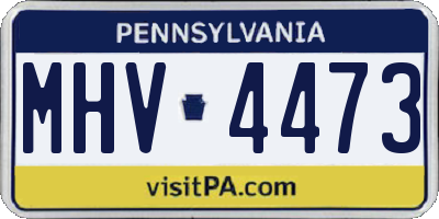 PA license plate MHV4473
