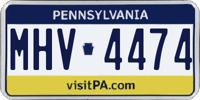 PA license plate MHV4474
