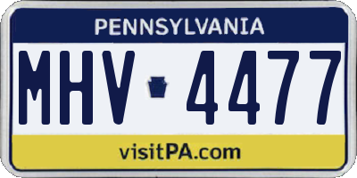 PA license plate MHV4477