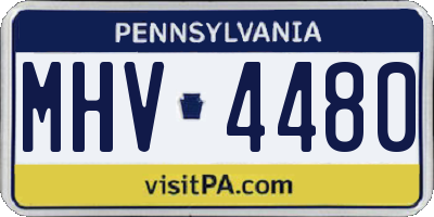 PA license plate MHV4480