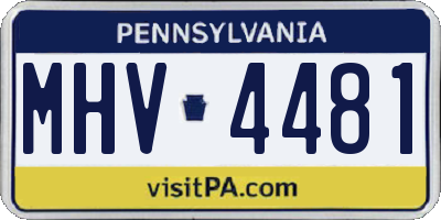 PA license plate MHV4481