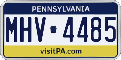 PA license plate MHV4485