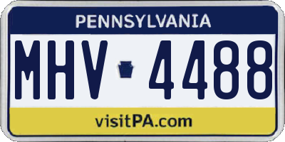 PA license plate MHV4488