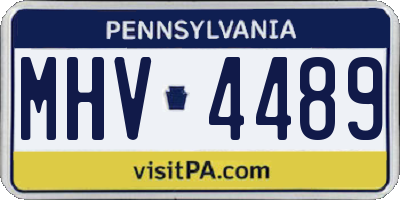 PA license plate MHV4489