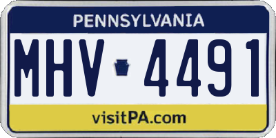 PA license plate MHV4491