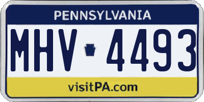 PA license plate MHV4493