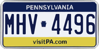 PA license plate MHV4496