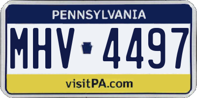 PA license plate MHV4497