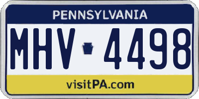 PA license plate MHV4498