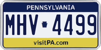 PA license plate MHV4499